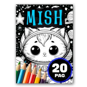Mish, el gato astronauta – Libro para colorear