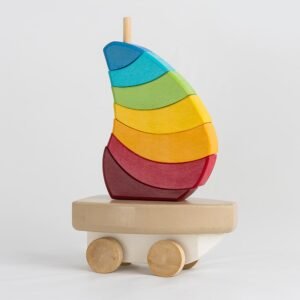 Velero Arcoíris de madera Manick